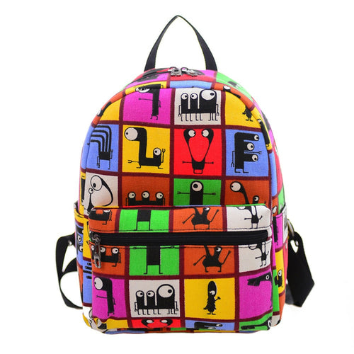 Casual canvas Women Shoulder Bag Printing Backpacks School Backpack Women School Bags for Teenage Girls Rucksack ILML