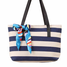 Casual women bag Canvas Stripe Silk Scarf hbags Shoulder Shopping Bag Travel Bags Tote hbag women bags bolsas ILML