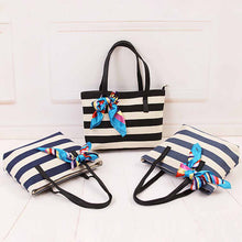 Casual women bag Canvas Stripe Silk Scarf hbags Shoulder Shopping Bag Travel Bags Tote hbag women bags bolsas ILML