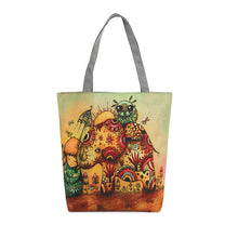 Casual women bag Elephant Printing Canvas hbags Shoulder Shopping Bag Travel Bags Tote hbag women bags bolsas ILML