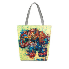 Casual women bag Elephant Printing Canvas hbags Shoulder Shopping Bag Travel Bags Tote hbag women bags bolsas ILML