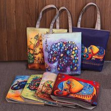 Casual women bag Elephant Printing Canvas hbags Shoulder Shopping Bag Travel Bags Tote hbag women bags bolsas ILML