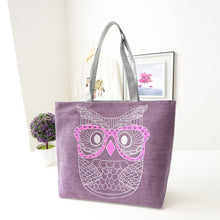 Casual women bag Lady Owl Printing Canvas Shoulder Shopping hbags Bag Travel Bags Tote hbag women bags bolsas ILML