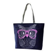 Casual women bag Lady Owl Printing Canvas Shoulder Shopping hbags Bag Travel Bags Tote hbag women bags bolsas ILML