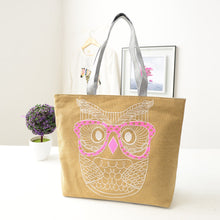 Casual women bag Lady Owl Printing Canvas Shoulder Shopping hbags Bag Travel Bags Tote hbag women bags bolsas ILML
