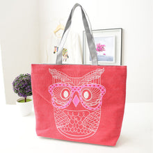 Casual women bag Lady Owl Printing Canvas Shoulder Shopping hbags Bag Travel Bags Tote hbag women bags bolsas ILML