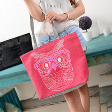 Casual women bag Lady Owl Printing Canvas Shoulder Shopping hbags Bag Travel Bags Tote hbag women bags bolsas ILML