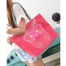 Casual women bag Lady Owl Printing Canvas Shoulder Shopping hbags Bag Travel Bags Tote hbag women bags bolsas ILML