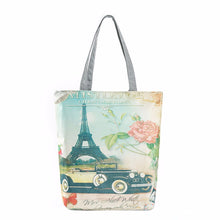 Casual women bag Paris Tower Printed Canvas hbags Shoulder Shopping Bag Travel Bags Tote hbag women bags bolsas ILML