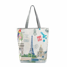 Casual women bag Paris Tower Printed Canvas hbags Shoulder Shopping Bag Travel Bags Tote hbag women bags bolsas ILML