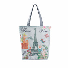 Casual women bag Paris Tower Printed Canvas hbags Shoulder Shopping Bag Travel Bags Tote hbag women bags bolsas ILML