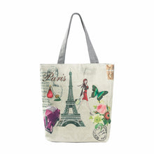 Casual women bag Paris Tower Printed Canvas hbags Shoulder Shopping Bag Travel Bags Tote hbag women bags bolsas ILML