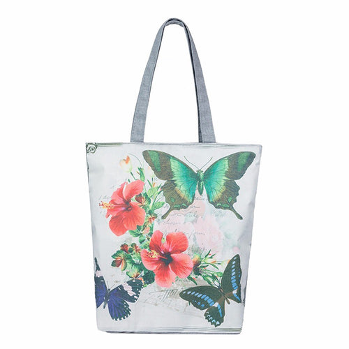 Casual women bag butterfly Printed Canvas hbags Shoulder Shopping Bag Travel Bags Tote hbag women bags bolsas ILML