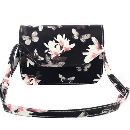 Charm Leather Women Messenger Bags Shell Shaped Crossbody multi-function Mini Bag With Flower Butterfly Printed Shoulder Bags ILML