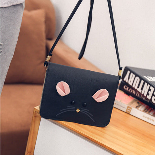 Charm Satchel Women Hbags mouse small square bag PU Leather Crossbody Shoulder Bags Messenger Bags Sac Casual Bolsos Mujer ILML