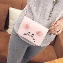 Charm Satchel Women Hbags mouse small square bag PU Leather Crossbody Shoulder Bags Messenger Bags Sac Casual Bolsos Mujer ILML