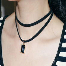 Charm crystal Double-Leather Cord Pendant Necklace Women Office Lady Retro Elegant Simple Semi Precious Stone Chain Necklaces ILML