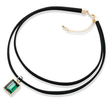 Charm crystal Double-Leather Cord Pendant Necklace Women Office Lady Retro Elegant Simple Semi Precious Stone Chain Necklaces ILML