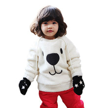 Children Baby Boys Girls Warm Sweater Clothing Lovely Bear Furry White Thick Pullover Coat ILML
