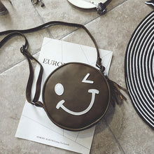 Circular Smile Face women bag Leather feminina messenger bags hbags famousSingle crossbody Shoulder bolsos mujer ILML