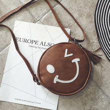 Circular Smile Face women bag Leather feminina messenger bags hbags famousSingle crossbody Shoulder bolsos mujer ILML