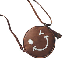 Circular Smile Face women bag Leather feminina messenger bags hbags famousSingle crossbody Shoulder bolsos mujer ILML