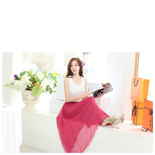 Colorful Women's Tulle Skirt Elastic Waist Silk Chiffon Pleated Long PY3 ILML