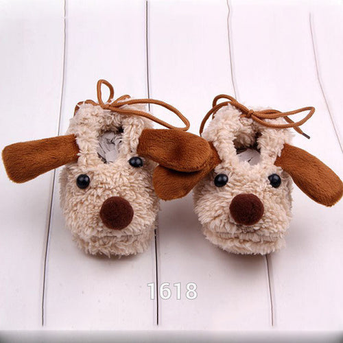Cute Cartoon Animal born Baby Anti-slip Slipper Fleece Shoes Socks Boots Prewalk Soft Bottom First Walkers Shoes ILML