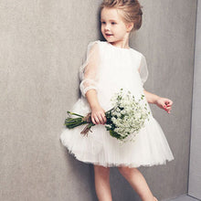 Cute Kids Baby Girls White Short Sleeve Princess Guaze Dress 2-7Years Y2 ILML