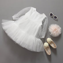 Cute Kids Baby Girls White Short Sleeve Princess Guaze Dress 2-7Years Y2 ILML