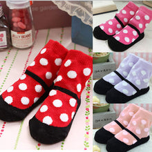 Cute Kids Baby Warm Socks born Polka Dot Socks Dress shoes Pattern Size 0-2T ILML