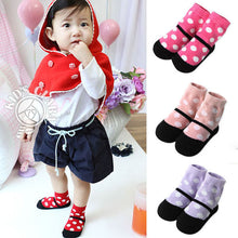 Cute Kids Baby Warm Socks born Polka Dot Socks Dress shoes Pattern Size 0-2T ILML