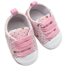 Cute Love Polka Dot Print Crib Shoes Boys Girls Laces Up Anti-Slip Sneaker ILML