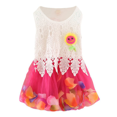 Cute Princess Baby Girls Sleeveless Floral Tutu Tulle Cotton Dress for 0-4Y ILML