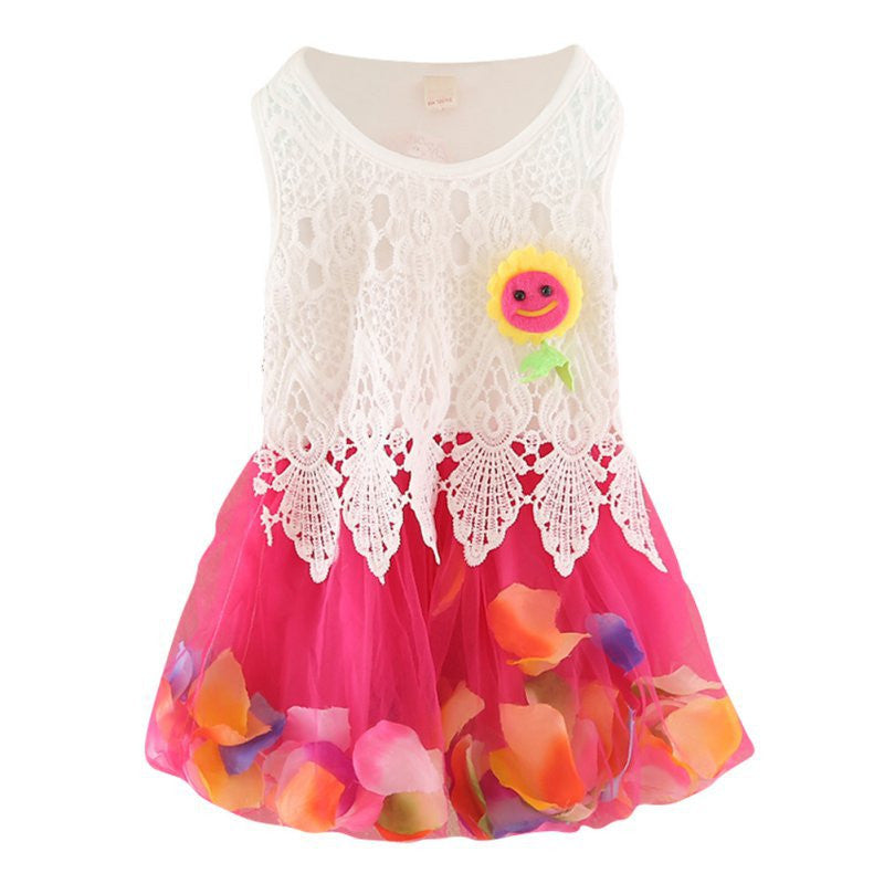 Cute Princess Baby Girls Sleeveless Floral Tutu Tulle Cotton Dress for 0-4Y ILML