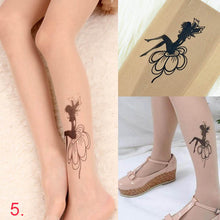 Cute Women Sexy Transparent Silk Stocking Tattoo Pantyhose Woman Leggings ILML
