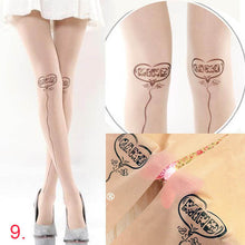 Cute Women Sexy Transparent Silk Stocking Tattoo Pantyhose Woman Leggings ILML