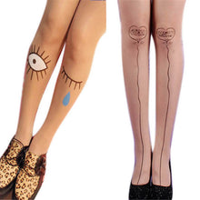 Cute Women Sexy Transparent Silk Stocking Tattoo Pantyhose Woman Leggings ILML