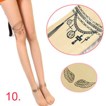 Cute Women Sexy Transparent Silk Stocking Tattoo Pantyhose Woman Leggings ILML