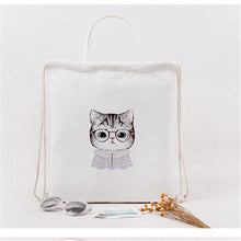 Cute Women Shoulder Bags Dual-use Messenger Bags Animal pattern Rabbit Cat Sunglasses Penguin Drawstring Bag Women's Hbags ILML