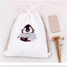 Cute Women Shoulder Bags Dual-use Messenger Bags Animal pattern Rabbit Cat Sunglasses Penguin Drawstring Bag Women's Hbags ILML