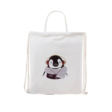 Cute Women Shoulder Bags Dual-use Messenger Bags Animal pattern Rabbit Cat Sunglasses Penguin Drawstring Bag Women's Hbags ILML
