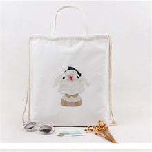 Cute Women Shoulder Bags Dual-use Messenger Bags Animal pattern Rabbit Cat Sunglasses Penguin Drawstring Bag Women's Hbags ILML