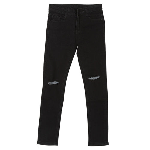DesignerJeans Womens Denim Hollow Out Strech Blue Black Skinny High Waist Denim Pencil Pants Plus Size ILML