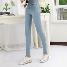 DesignerJeans Womens Denim Hollow Out Strech Blue Black Skinny High Waist Denim Pencil Pants Plus Size ILML