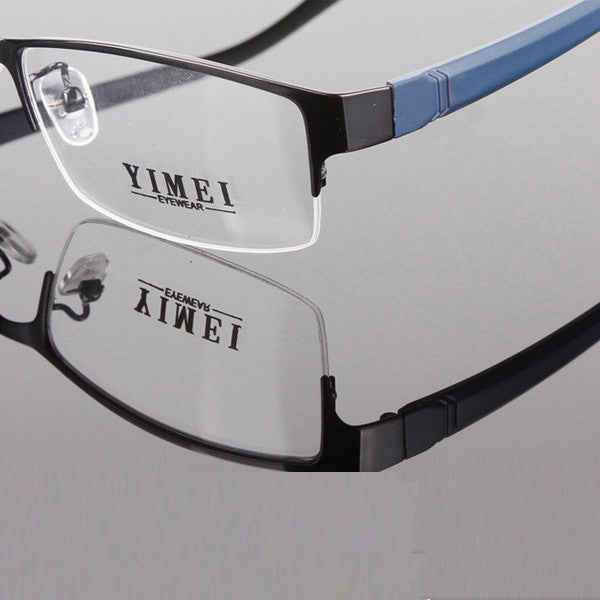 Durable Men Eyewear Metal Frame Half Rim Chic Design Clear Lens Eye Glasses Frame  ILML