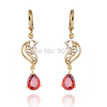 Elegant 18k Golden Plated Crystal Charm Jewelry Dangle Earrings for Women Ladies ILML