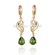 Elegant 18k Golden Plated Crystal Charm Jewelry Dangle Earrings for Women Ladies ILML