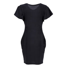 Elegant Women Lady Ruffles Sleeve Slim Bodycon Cocktail Party Dress LY3 ILML