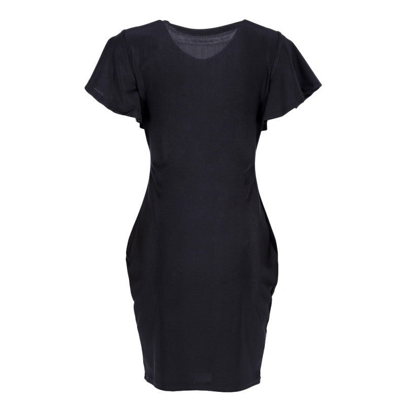 Elegant Women Lady Ruffles Sleeve Slim Bodycon Cocktail Party Dress LY3 ILML